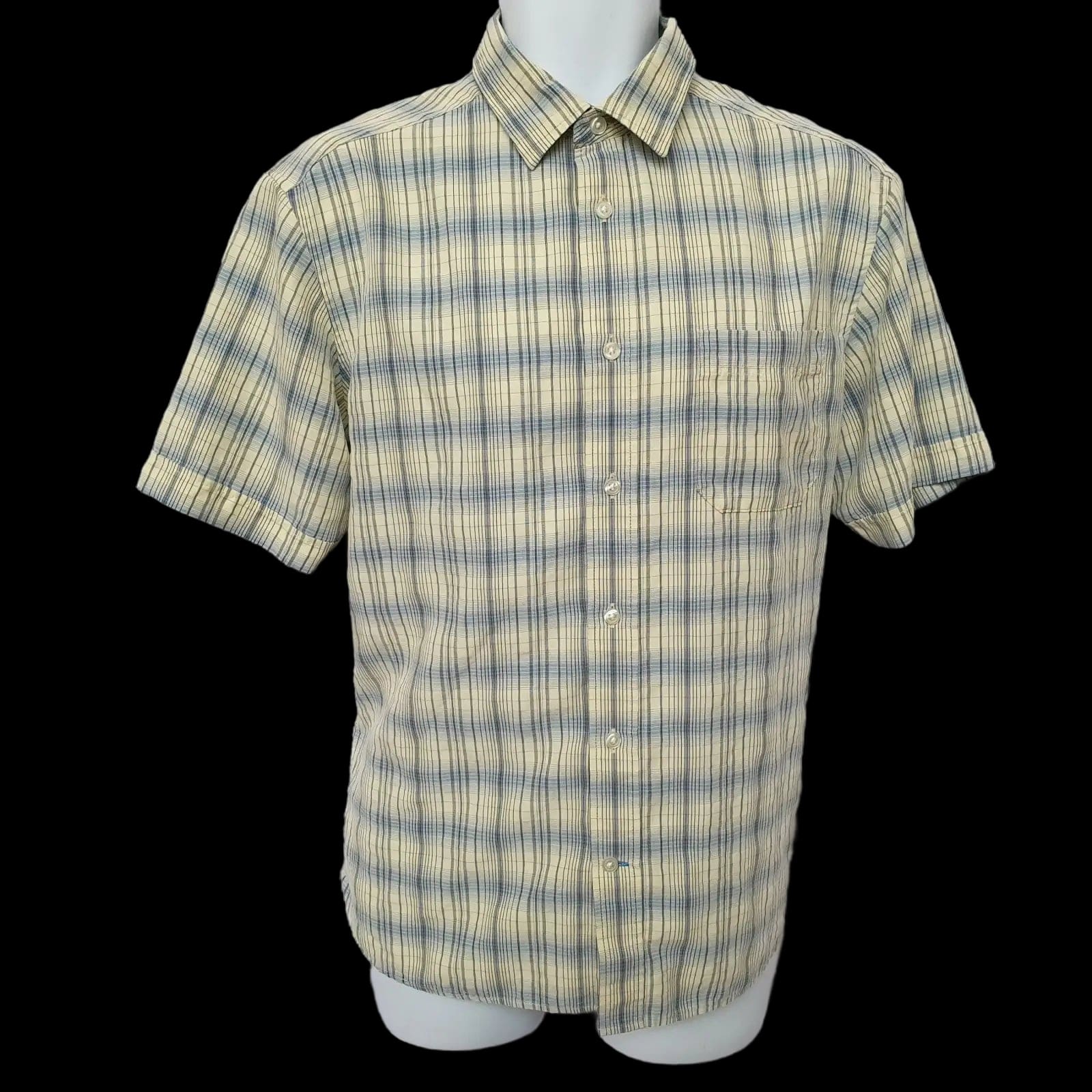 Mens Shirt Marks Spencer Man Yellow Check Short Sleeve Uk